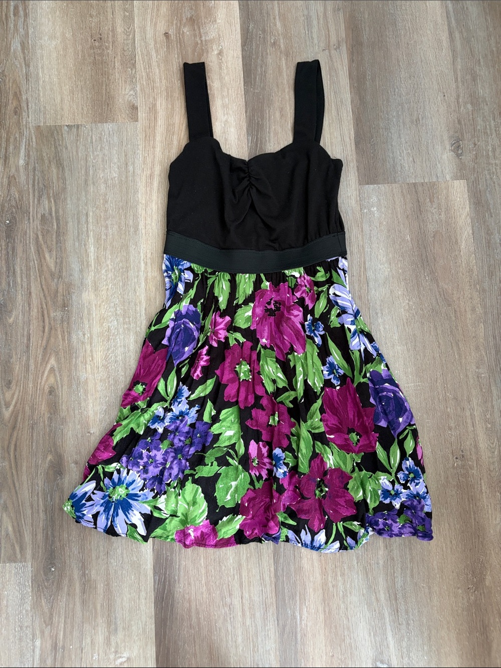 Delia’s Black Bodice Floral Dress